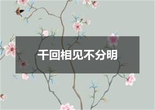 千回相见不分明