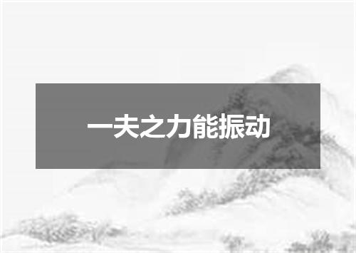 一夫之力能振动