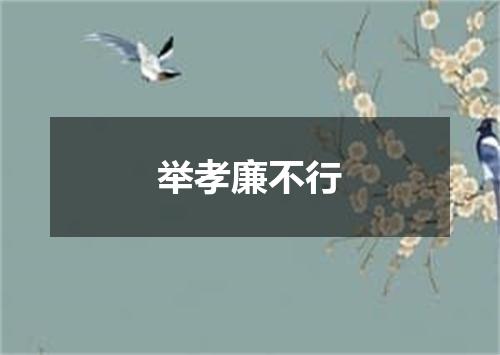 举孝廉不行