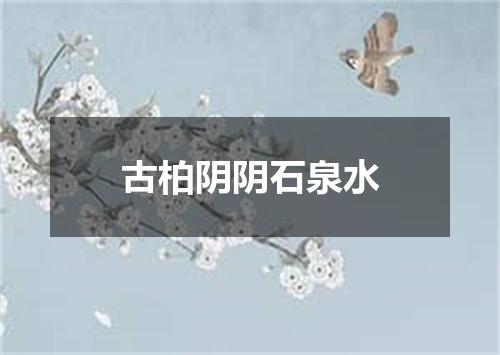 古柏阴阴石泉水