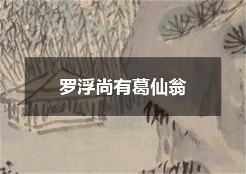 罗浮尚有葛仙翁