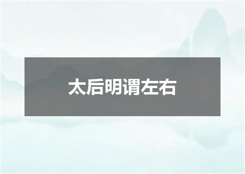 太后明谓左右