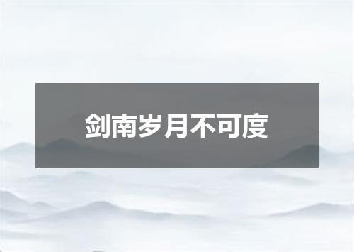 剑南岁月不可度