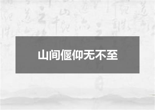 山间偃仰无不至