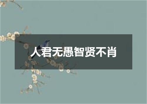 人君无愚智贤不肖