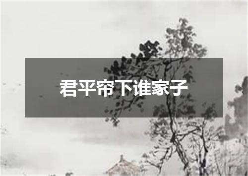 君平帘下谁家子
