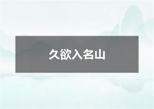 久欲入名山