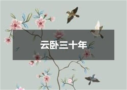 云卧三十年