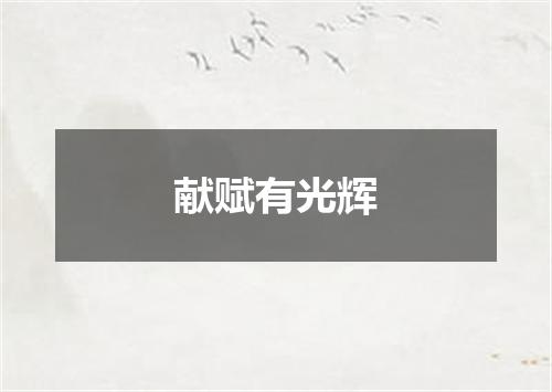 献赋有光辉