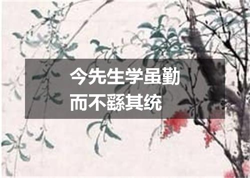 今先生学虽勤而不繇其统