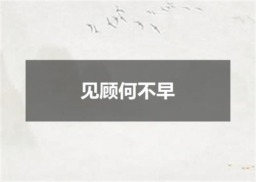 见顾何不早