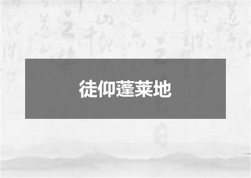 徒仰蓬莱地