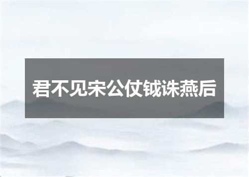 君不见宋公仗钺诛燕后
