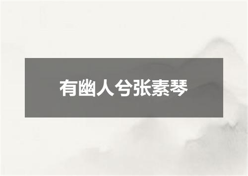 有幽人兮张素琴