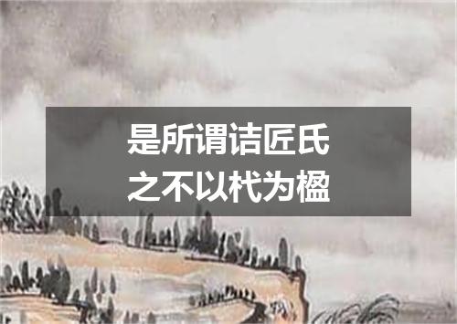 是所谓诘匠氏之不以杙为楹