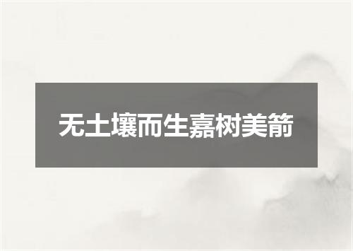 无土壤而生嘉树美箭
