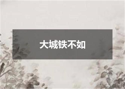 大城铁不如