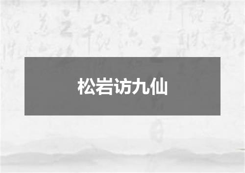 松岩访九仙