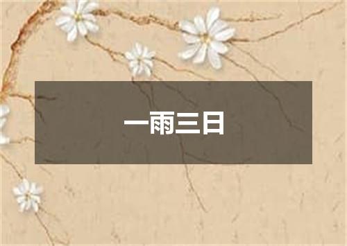 一雨三日