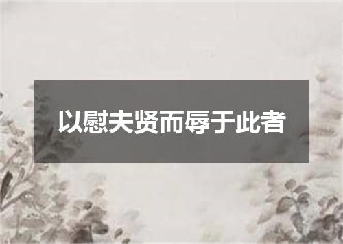 以慰夫贤而辱于此者