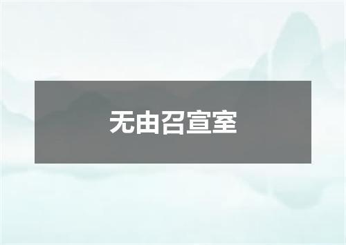 无由召宣室