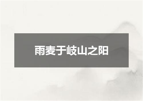 雨麦于岐山之阳