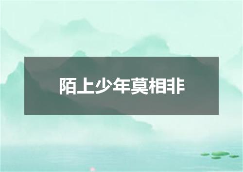 陌上少年莫相非