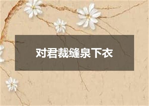对君裁缝泉下衣