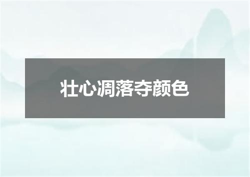 壮心凋落夺颜色