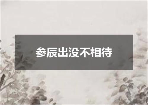 参辰出没不相待