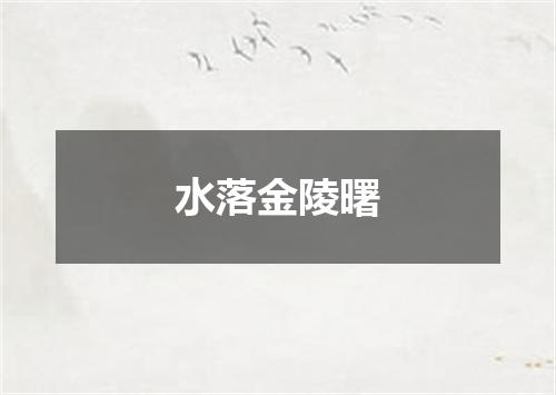 水落金陵曙