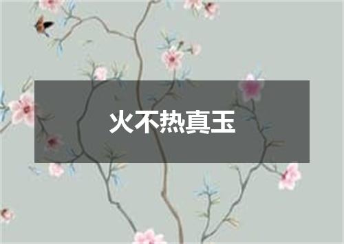 火不热真玉