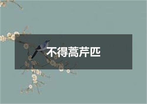 不得蒿芹匹