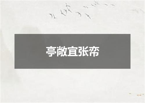 亭敞宜张帟