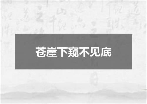 苍崖下窥不见底