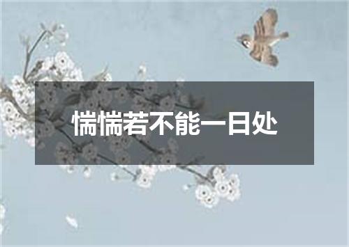 惴惴若不能一日处