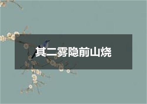 其二雾隐前山烧