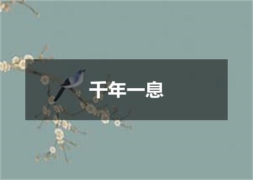 千年一息