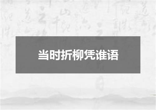 当时折柳凭谁语