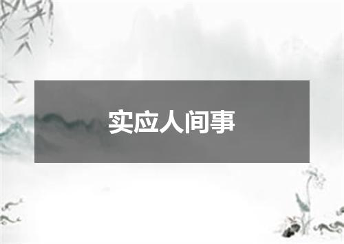 实应人间事