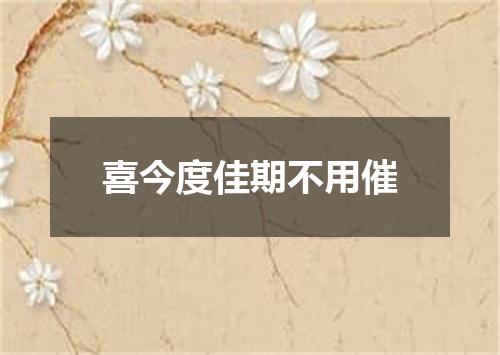喜今度佳期不用催