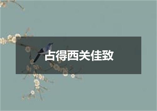 占得西关佳致