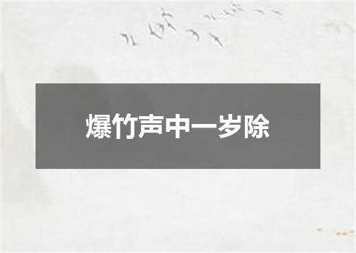 爆竹声中一岁除