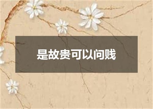 是故贵可以问贱