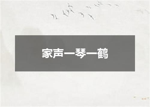 家声一琴一鹤