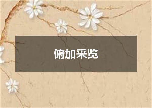 俯加采览