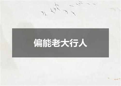 偏能老大行人