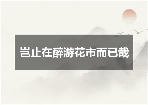 岂止在醉游花市而已哉