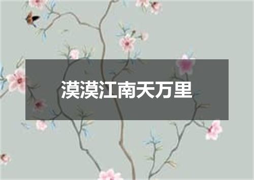 漠漠江南天万里