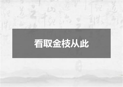 看取金枝从此